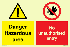 Danger Hazardous area
No unauthorsied entry